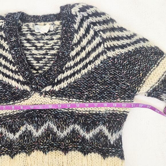 Vintage Mohair Blend Sweater Confetti Chevron Stripe Made In Italy Size Medium - Picture 10 of 10